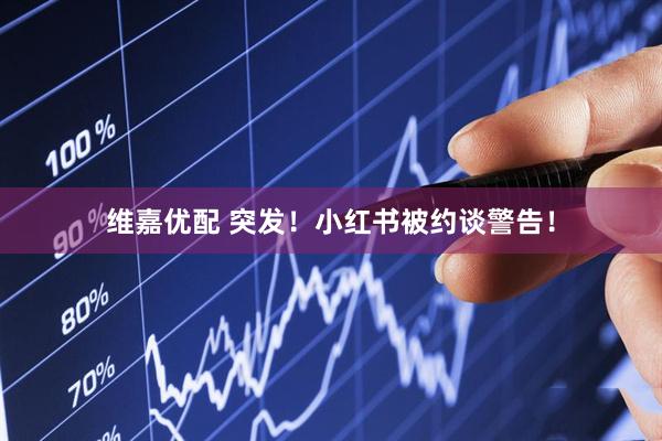 维嘉优配 突发！小红书被约谈警告！